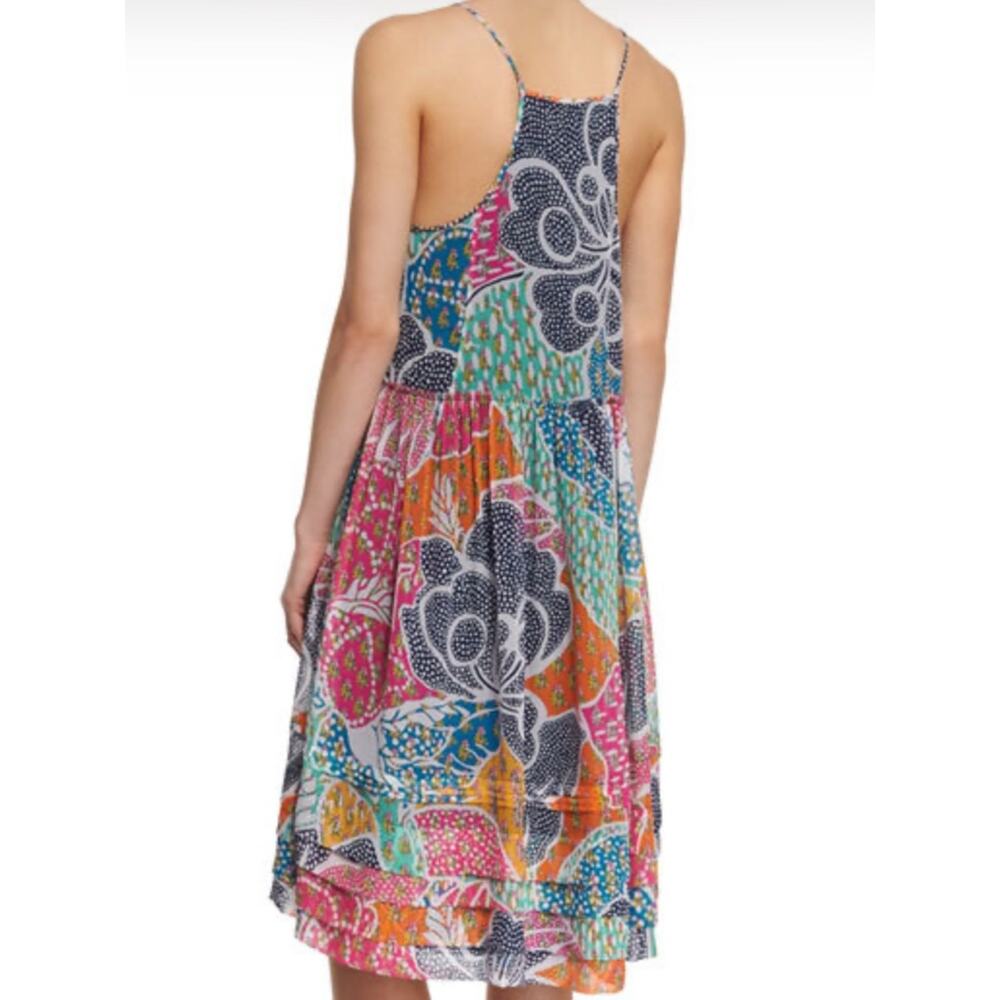 Diane von Furstenberg Franny Silk Dress Flower Power Dream Multi Patchwork Sz L - Picture 6 of 7